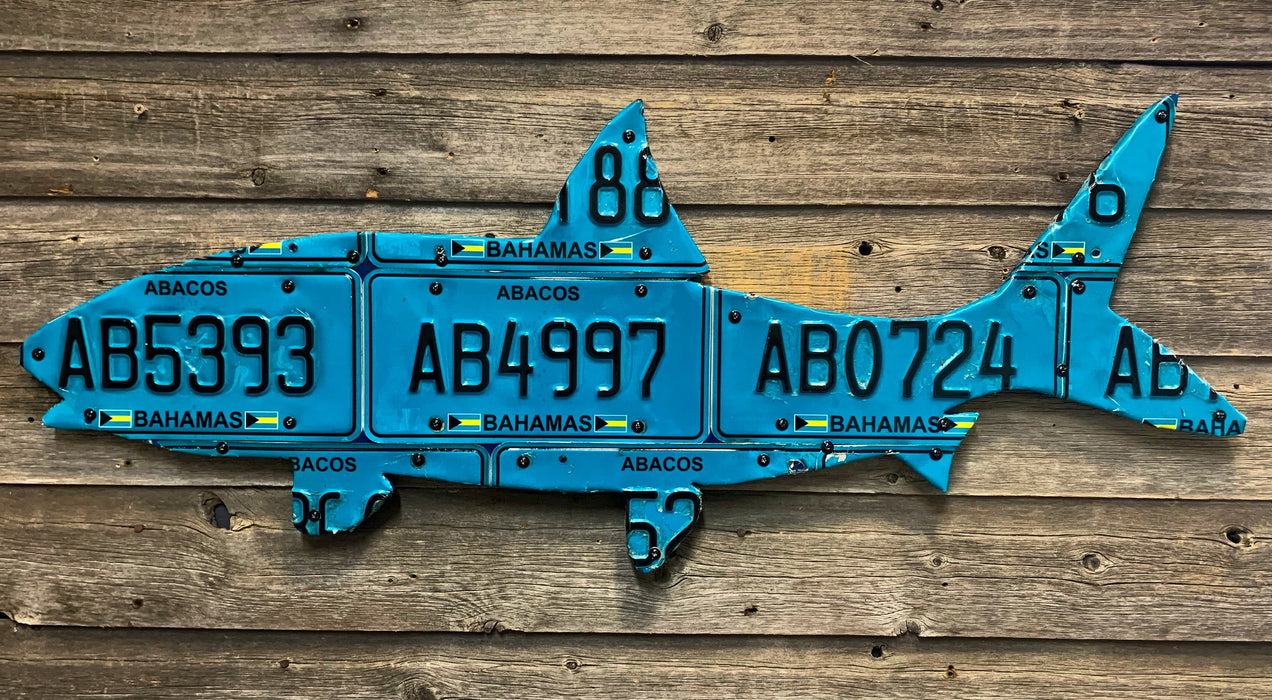 Bahamas Bonefish License Plate Art - Turquoise