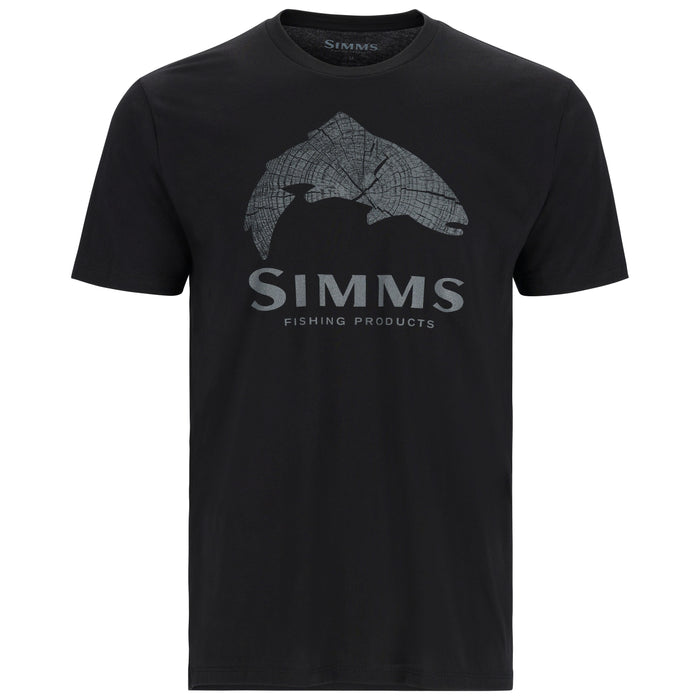 Simms Wood Trout Fill T Shirt Black 01