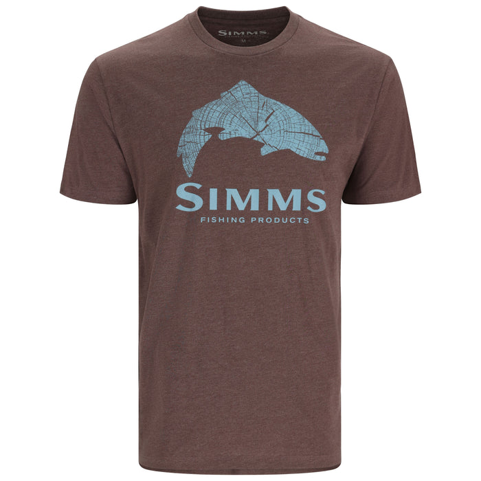 Simms Wood Trout Fill T Shirt Brown Heather 01