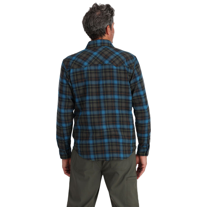 Simms Santee Flannel LS Shirt Black / Bright Blue Window Pane Ombre Image 03