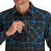 Simms Santee Flannel LS Shirt Black / Bright Blue Window Pane Ombre Image 04