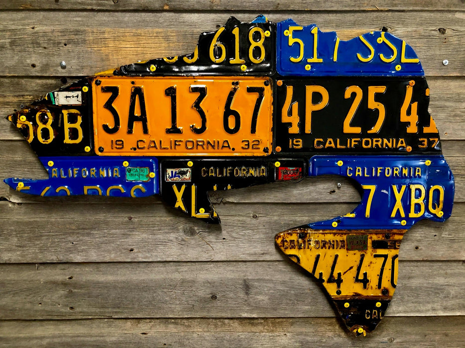 California Antique Largemouth Bass License Plate Art