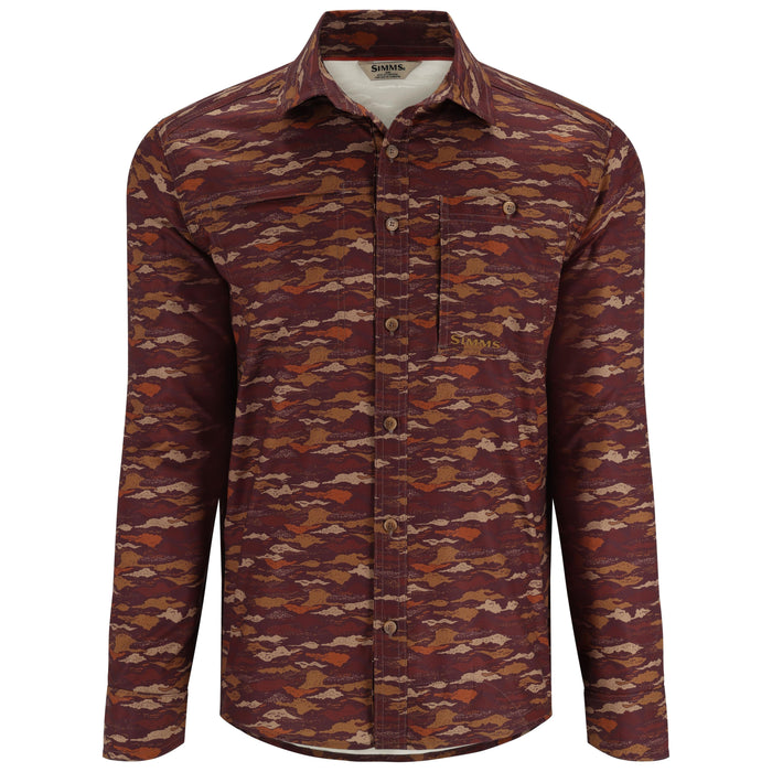 Simms Challenger LS Shirt Mahogany Riverbed Print Image 01