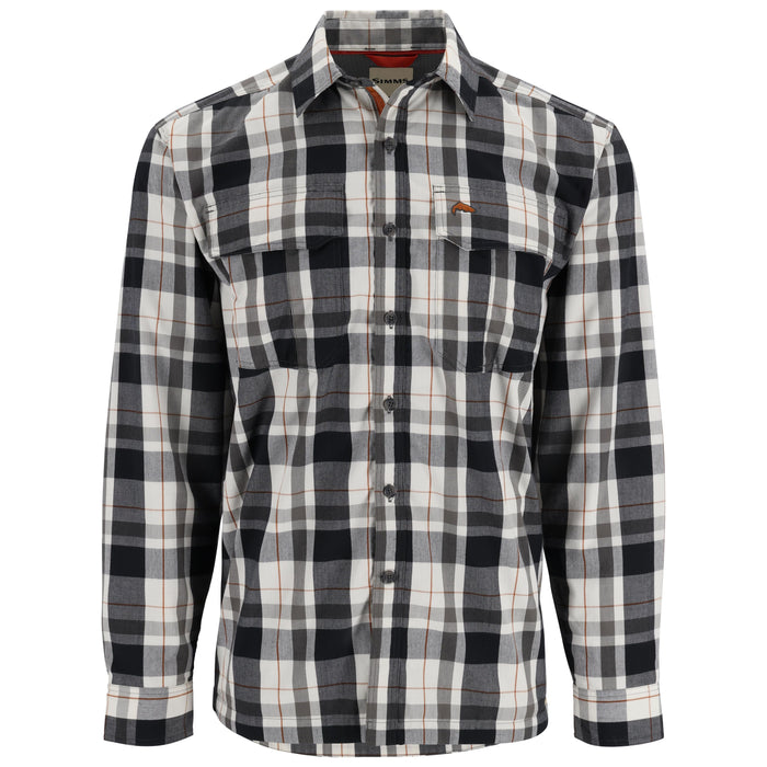 Simms Coldweather LS Shirt Gunmetal Logan Plaid Image 01