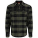 Simms Gallatin Flannel Long Sleeve Shirt Loden Buffalo Check Image 01