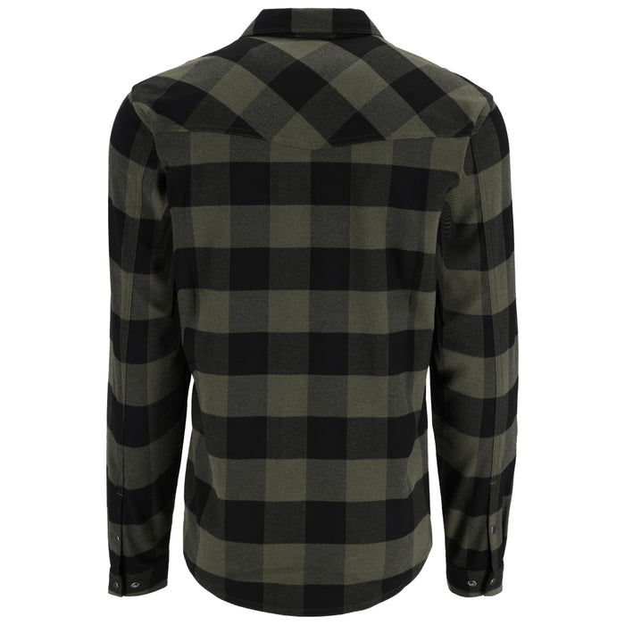 Simms Gallatin Flannel Long Sleeve Shirt Loden Buffalo Check Image 02