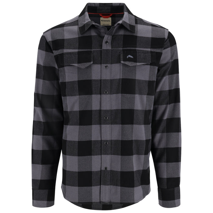 Simms Gallatin Flannel Long Sleeve Shirt Slate Buffalo Check Image 01