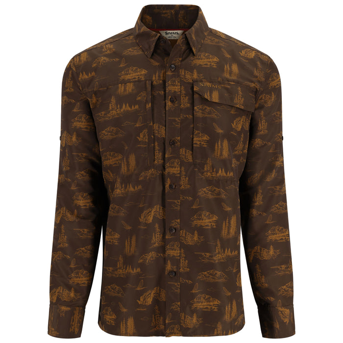 Simms Guide Shirt Hickory Mayfly Print Image 01