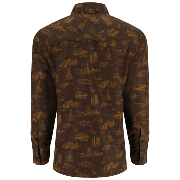 Simms Guide Shirt Hickory Mayfly Print Image 02