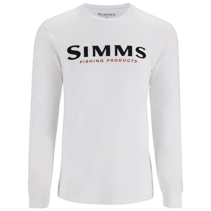 Simms Logo LS T-Shirt Pure White Image 01