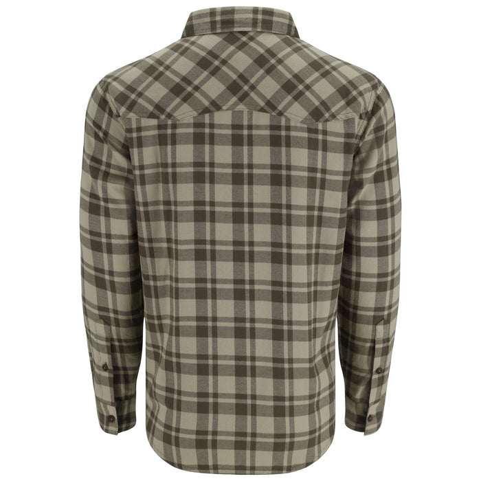 Simms Santee Flannel LS Shirt Pale Pine Shadow Box Plaid Image 02