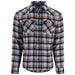 Simms Santee Flannel LS Shirt Steel Blue Shadow Box Plaid Image 01