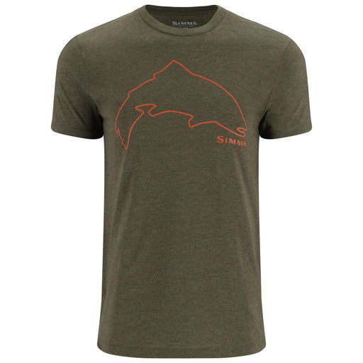 Simms Trout Outline T-Shirt Loden Heather Image 01