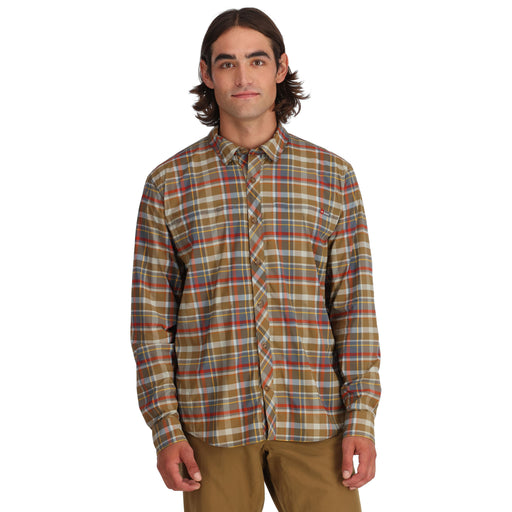 Simms Bugstopper Stone Cold LS Shirt Simms Chestnut Multi Plaid Image 02