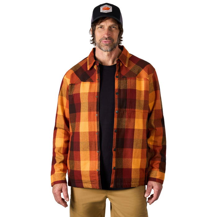 Grundens Men's Bankside Lined Shacket Lobster Plaid Image 04