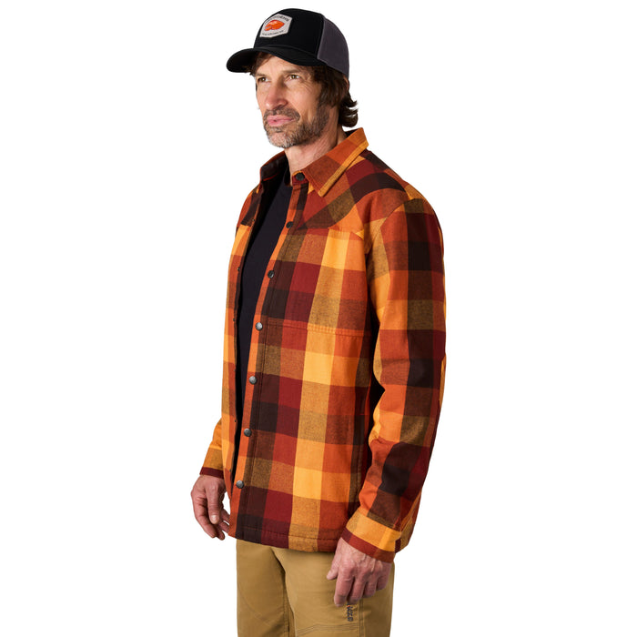 Grundens Men's Bankside Lined Shacket Lobster Plaid Image 05