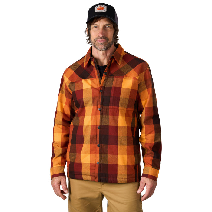 Grundens Men's Bankside Lined Shacket Lobster Plaid Image 06