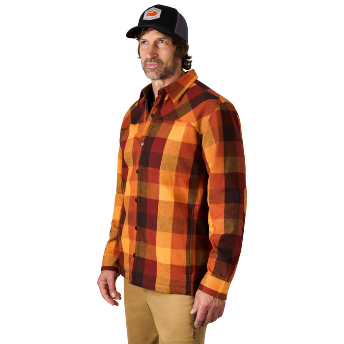 Grundens Men's Bankside Lined Shacket Lobster Plaid Image 07