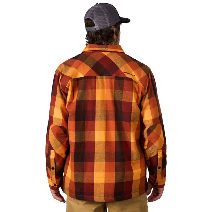 Grundens Men's Bankside Lined Shacket Lobster Plaid Image 08