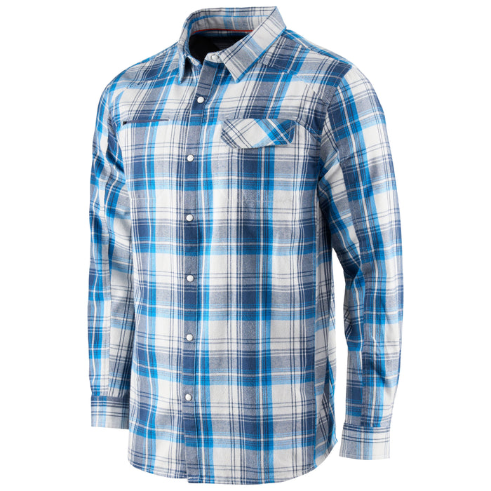 Grundens Men's Dispatch Flannel Shirt Sky Plaid Image 02