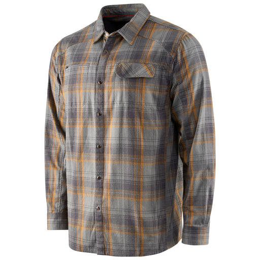 Grundens Men's Dispatch Flannel Shirt Smoke Plaid Image 02