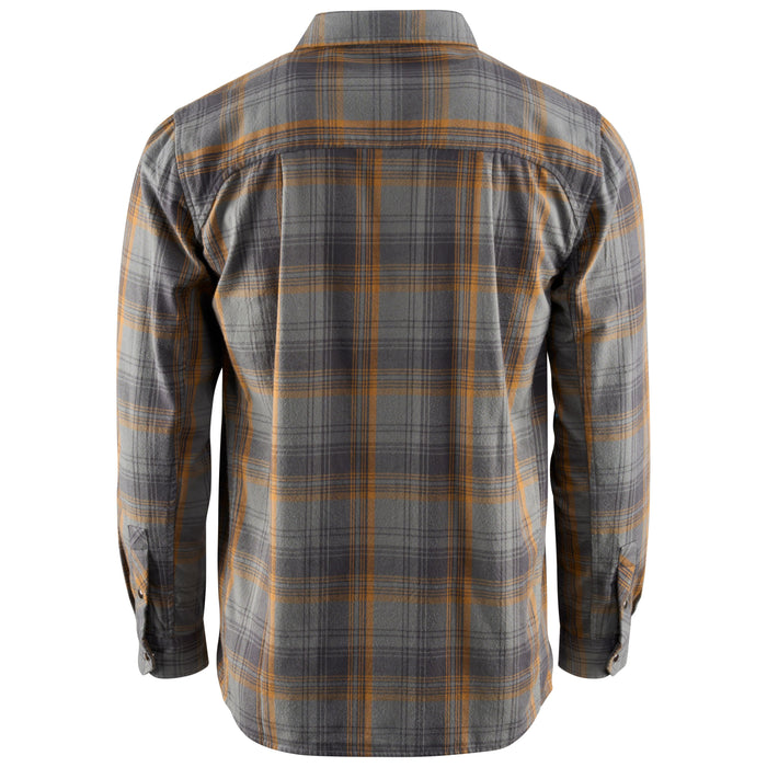 Grundens Men's Dispatch Flannel Shirt Smoke Plaid Image 03