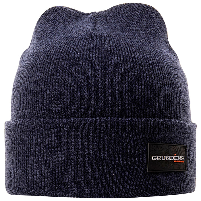 Grundens Watchhouse Beanie Logo Heather Navy Image 01