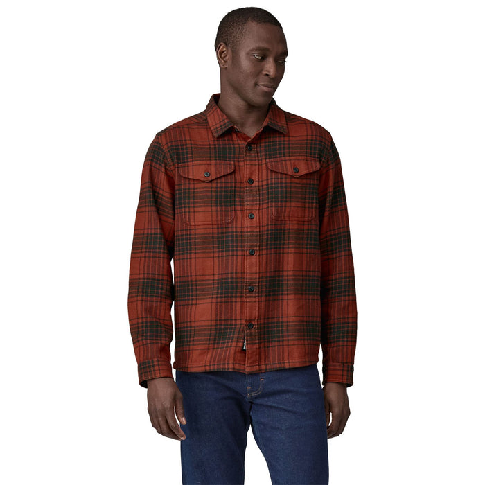 Patagonia Men's Fjord Flannel Shirt Cascade: Burnished Red Image 03