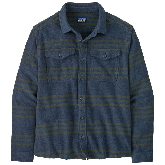 Patagonia Men's Fjord Flannel Shirt Treelined: Smolder Blue Image 01