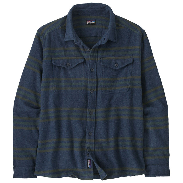 Patagonia Men's Fjord Flannel Shirt Treelined: Smolder Blue Image 05