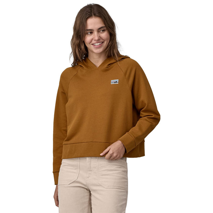 Patagonia Women's Regenerative Organic Certified Cotton Essential Hoody Shelter Brown Image 03