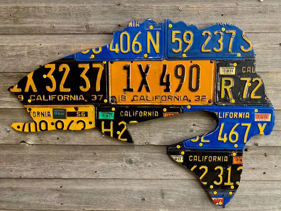 California Antique Largemouth Bass License Plate Art