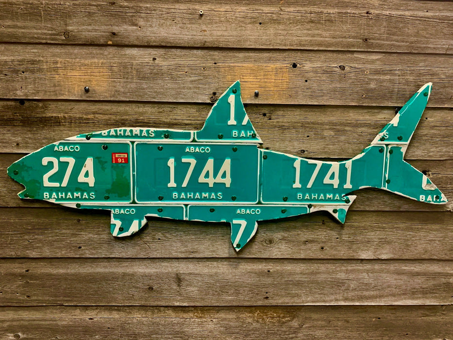 Bahamas '90s Vintage Bonefish License Plate Art