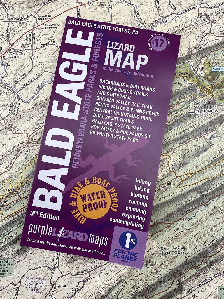 Purple Lizard Map - Bald Eagle 4th Edition — TCO Fly Shop