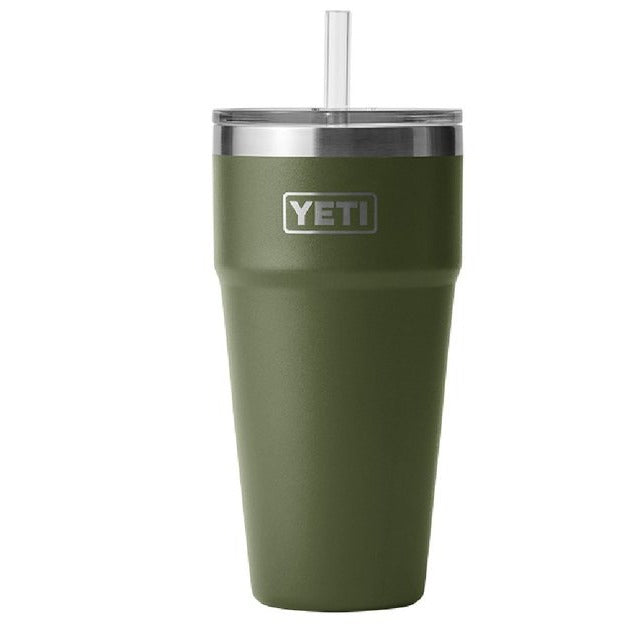 Yeti Rambler Water Bottle with Straw Cap - 26 oz - Camp Green